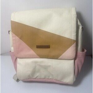 Petunia Pickle Bottom Diaper Bag Boxy Backpack Birch/Macaron Leatherette Neutral